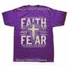 Magliette Grafiche Cristiane Divertenti Fede Sopra la Paura Uomo Donna Moda Casual T-shirt 100% Cotone Larga Oversize