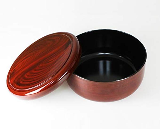 Matsuri no Eemon Tea Zelkova Wood Kishu Lacquerware 10.5 Caddy, Grain,