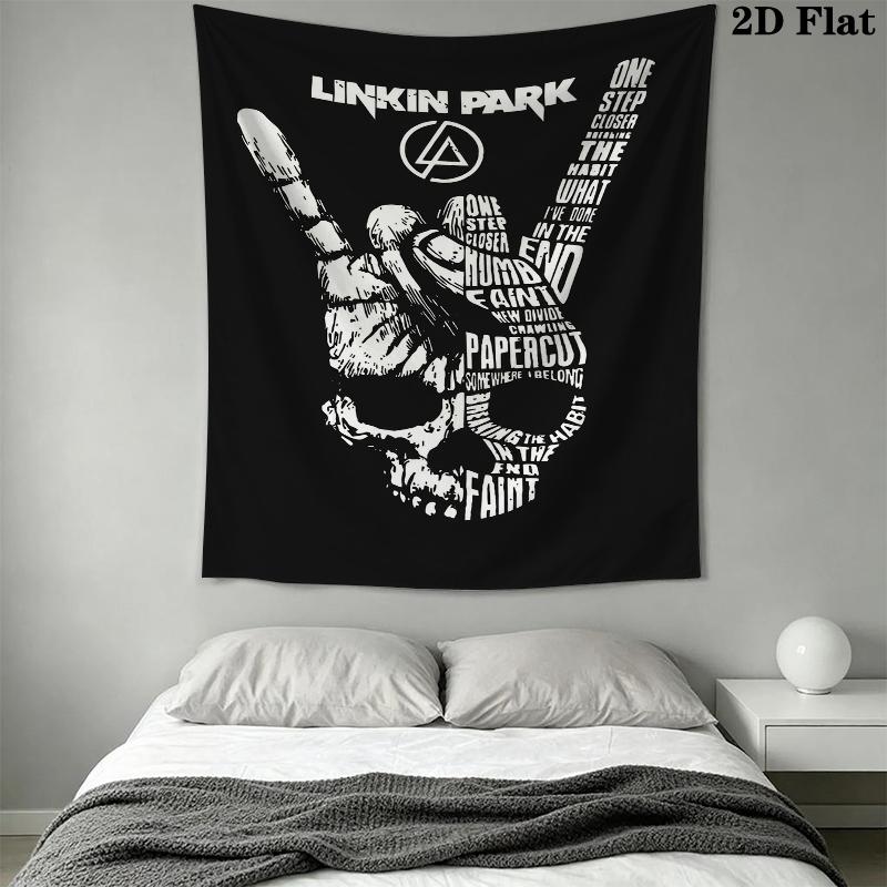 Linkin Park Wall Tapestry Aesthetic Wall Hanging Printed Fabric Blanket Decorative Tapestries for Bedroom Living Room Home Decor