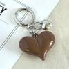Black Transparent Puffy Heart Charms Keychain Grunge Fashion Bag Backpacks Hanging Ornament Car Key Chain for Women