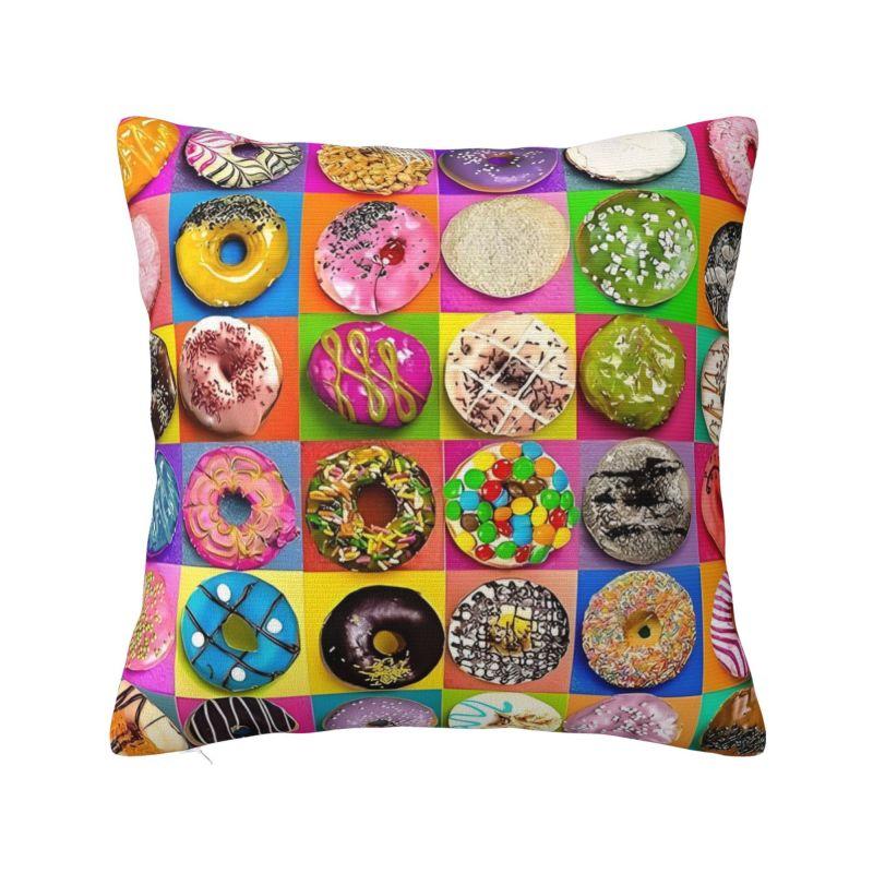 Custom Chocolate Donut Doughnut Cushion Covers Funny Pattern Food Soft Nordic Pillow Case Home Decor