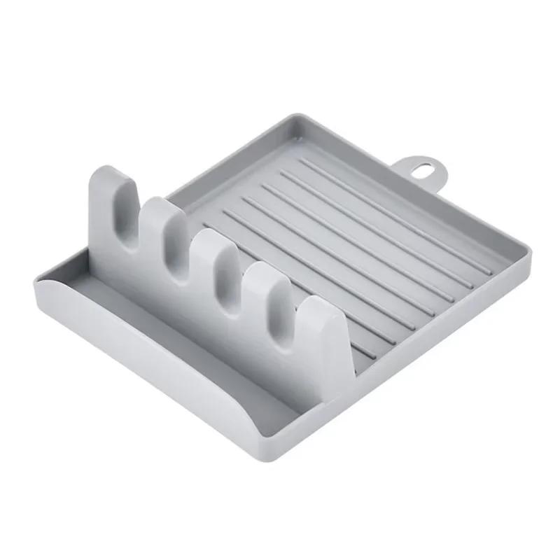 Kitchen Spoon Fork Spatula Holder Rack - Non-Slip Plastic Chopsticks Organizer Shelf Pad for Utensils Storage