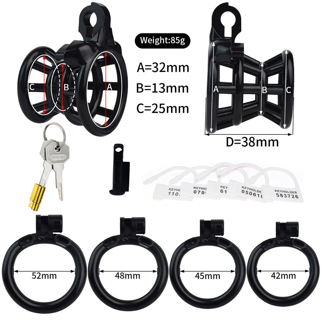 Men's Resin Chastity Lock 3D Penis Cage Colorful Wearable CB Lock Gay Cock Ring BDSM Cuckold Chastity Belt