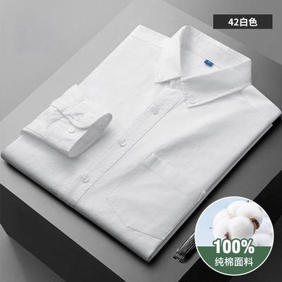 Herren Reines Baumwoll Business Casual Langarmhemd