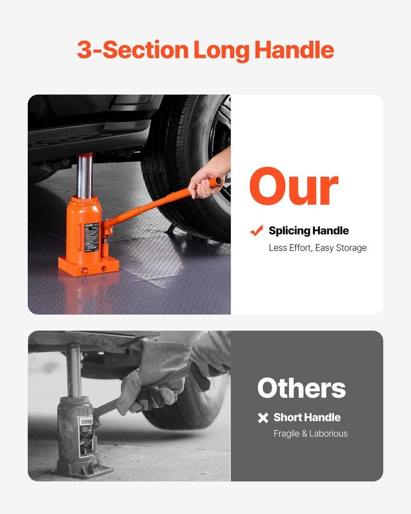 Hydraulic Bottle Jack 30 Ton Manual High Lift Automotive Car Repair Shop