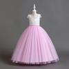 Girls' Lace Spaghetti Strap Flower Girl Dress - Puffy Formal Princess Gown for Wedding or Fashion Show Performance
