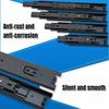 Cold Rolled Steel Hydraulic Damping Silent Three-Section Wardrobe Drawer Slides with Guide Rail Hardware