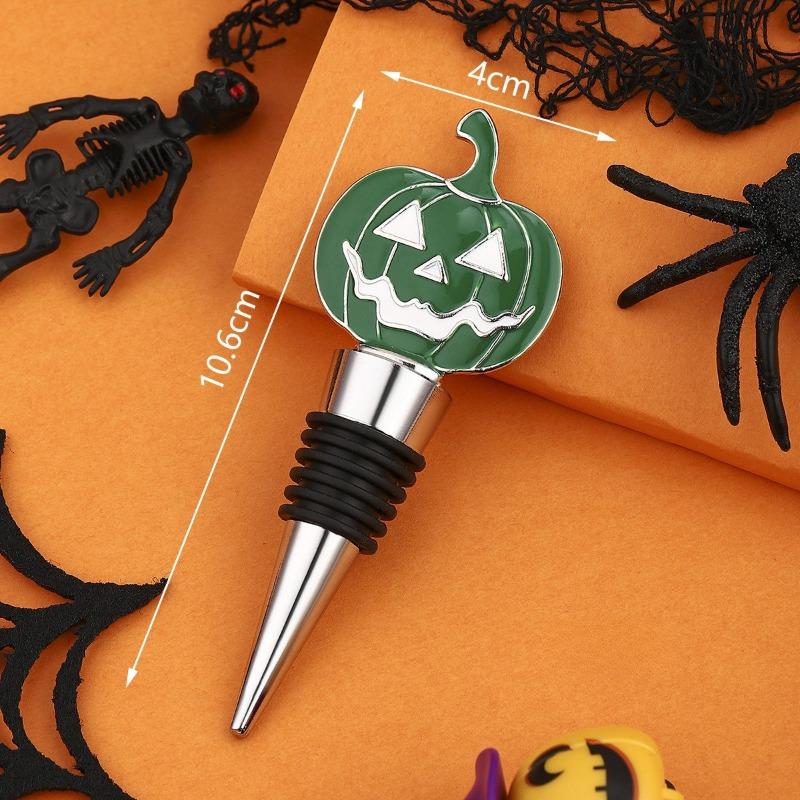Halloween Wine Stopper In Pumpkin Shape, A Festive Gift, Zinc Alloy Wine Bottle Stopper for Preservation and Sealing