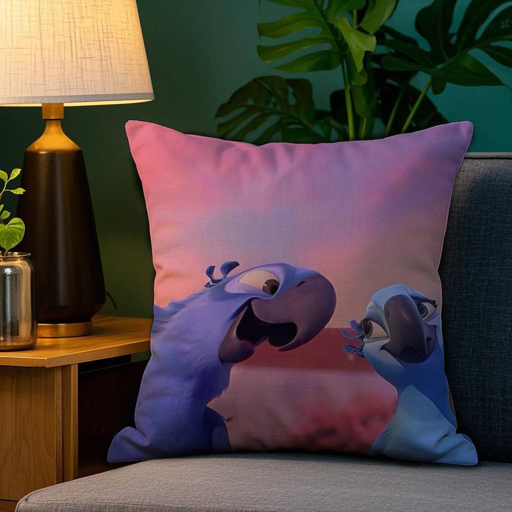 R-Rio A-Adventure Pillow Case Plush Linen Soft Double Sided Printed Design Throw Cushion Decorative Home