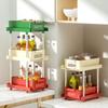 Household 2 Layer Desktop Storage Rack Large Capacity Plastic Sorting Rack with Drawer Storage Shelf Office Workstation