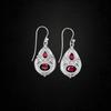 Red Garnet 925 Sterling Silver Vintage Earrings