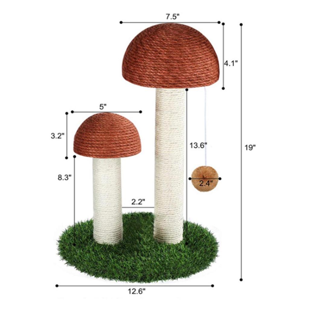 Mushroom post for scratching Sisal Cat Scratcher Domestic Cats Toy Gifts