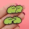 Decorative Brooch Cartoon Green Frog Design Zinc Alloy Enamel Safety Pin Bag Sweater Suit Lapel Badge Outfit Accessory