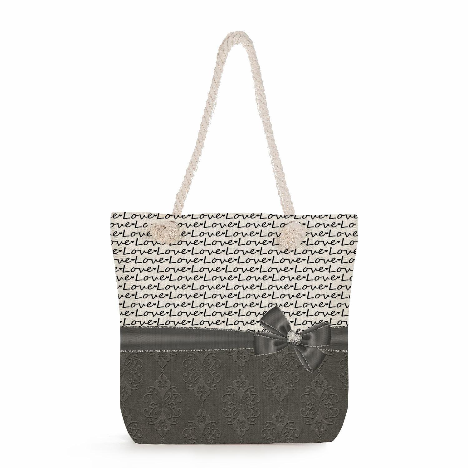 

Gift bag print thick rope single-shoulder beach bag 7218 KTB