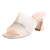 Rhinestones Sandals Open toe Mesh Slippers Women's 2025 New Summer High Heels