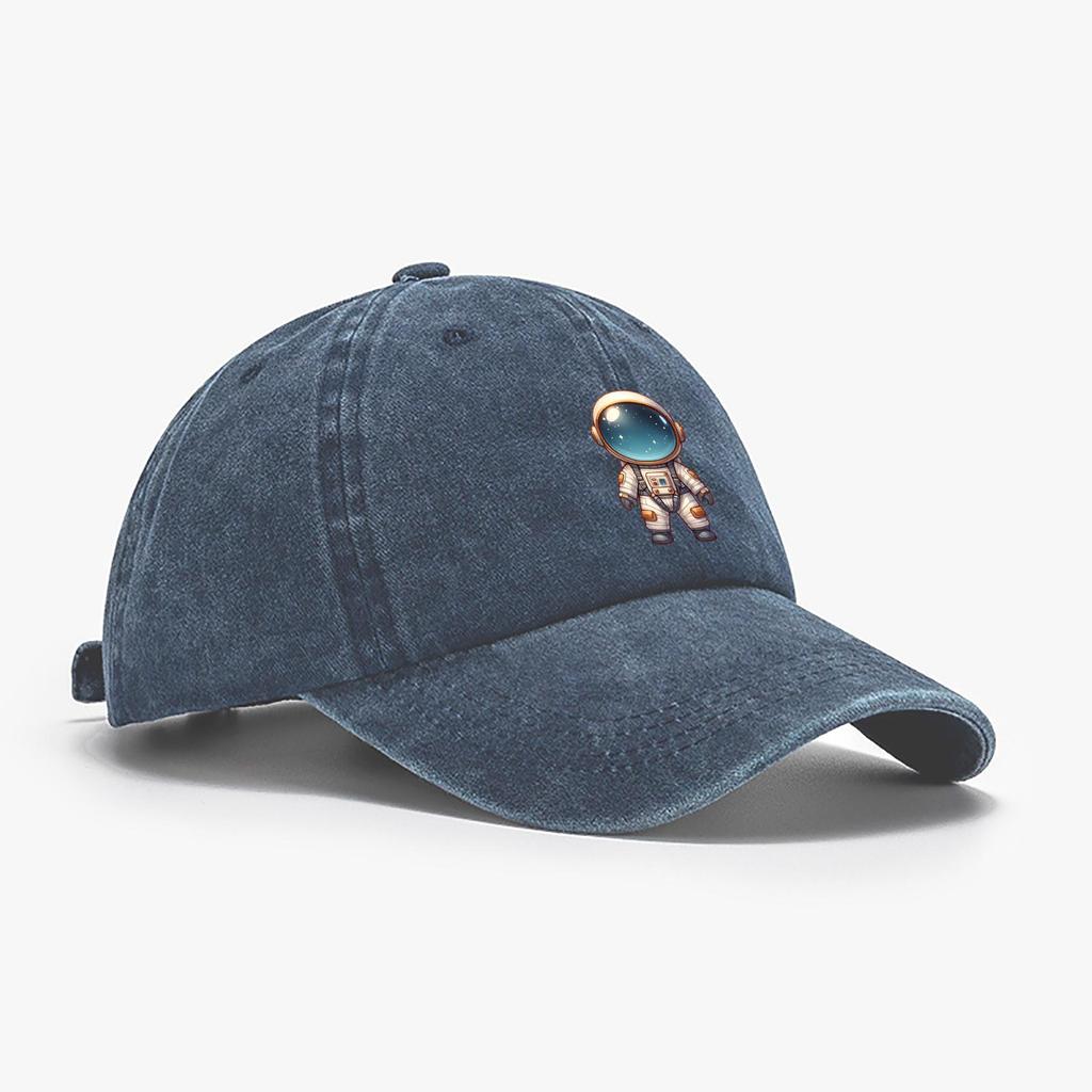 Chic Astronaut Print Women's Baseball Cap - Adjustable, Lightweight Cotton Sun Hat For Golf & Outdoor Activities, One Size Fits All