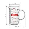 KITCHEN MEASURING JUG 500 ml HEAT-RESISTANT WITH MEASURING GRADUATION GLASS