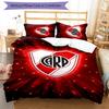 3pcs Club Atlético River Plate Pattern Bedding Set Duvet Cover Set Includes Duvet Cover &pillowcases,perfect All Season Bedroom Decoration&gift