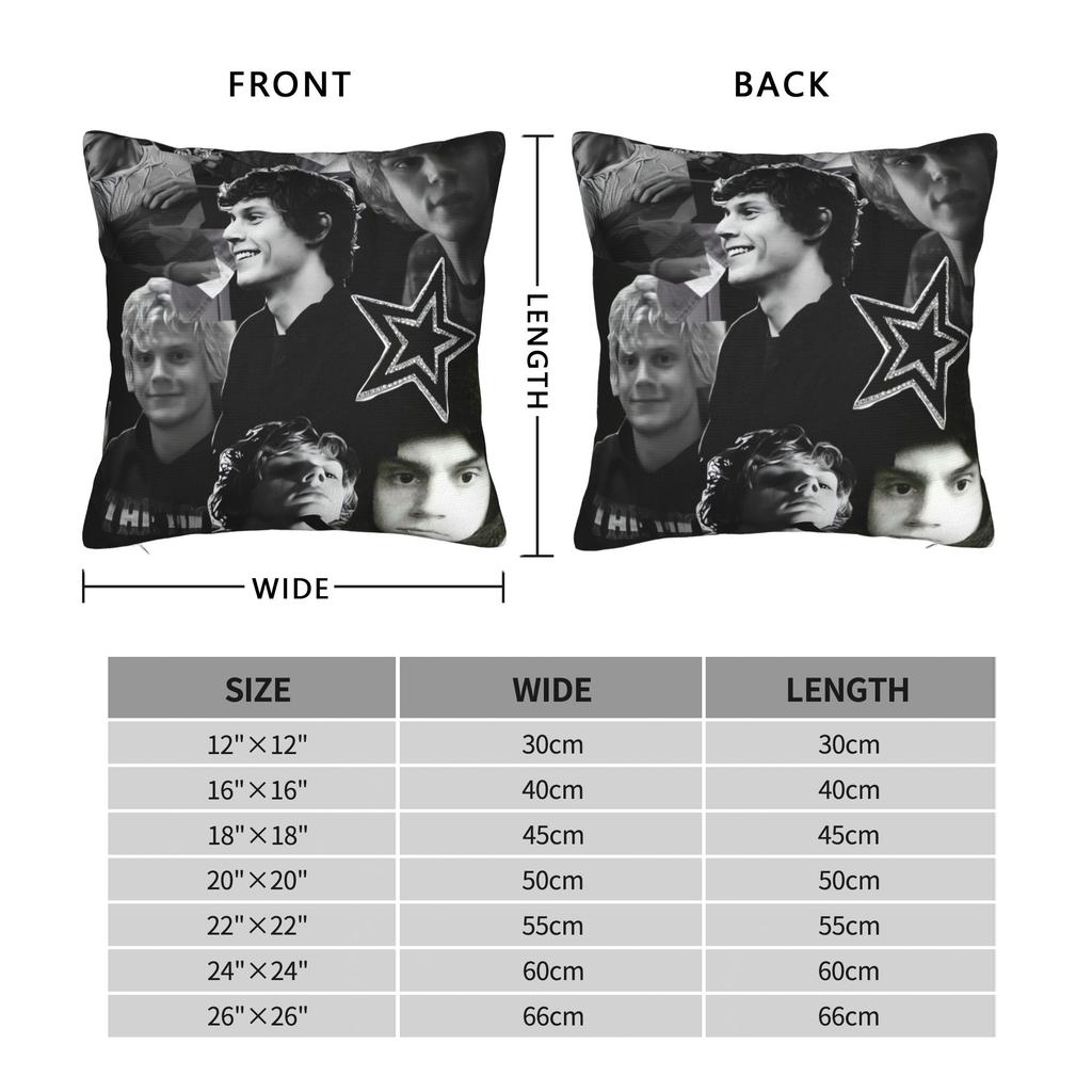 Vintage Evan Peters Black White Group Pillowcases Retro Trendy Pillow Case For Sofa Home Decor Soft Pillow Cover