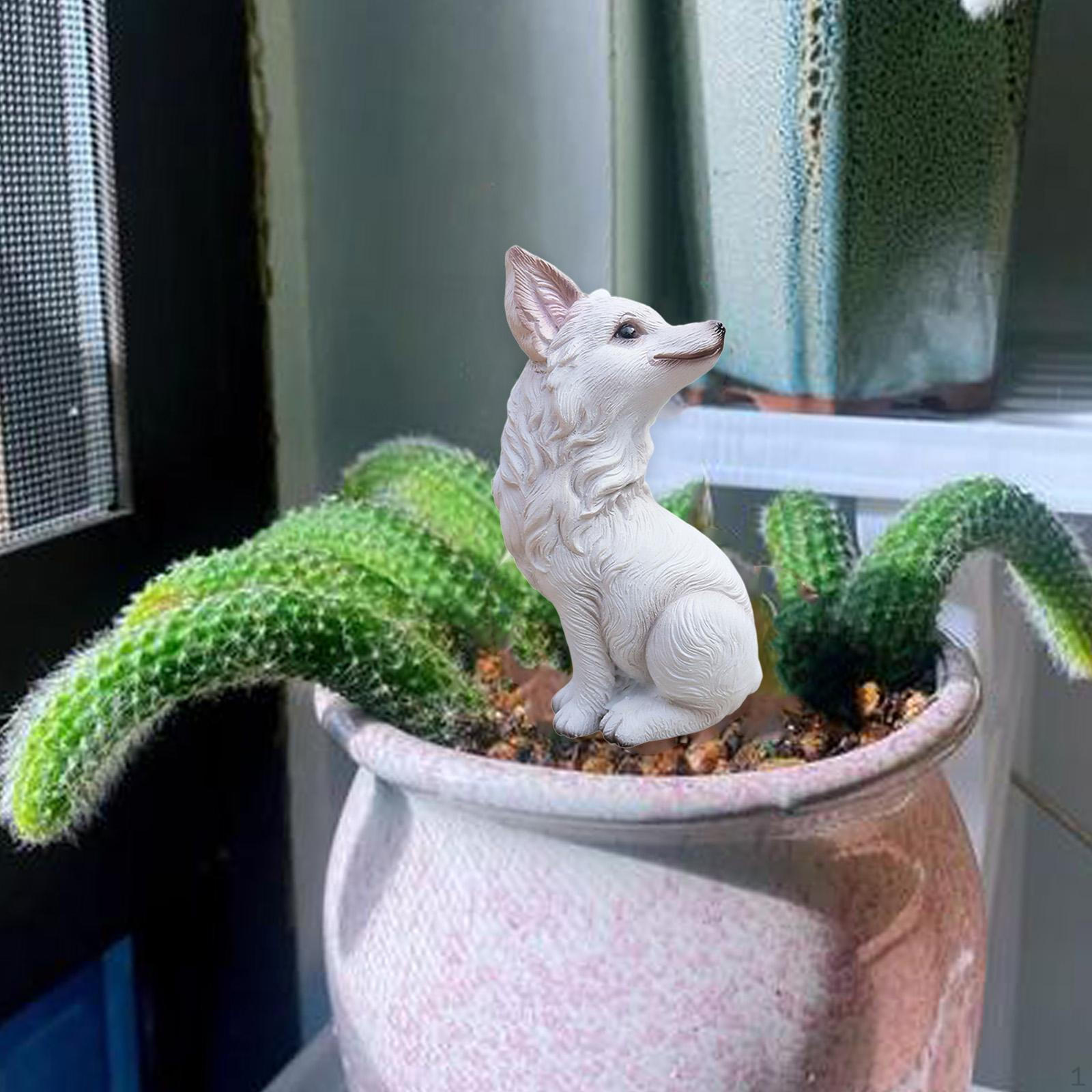 

Очаровательная статуэтка лисы для наружного декора дома Looking Back White