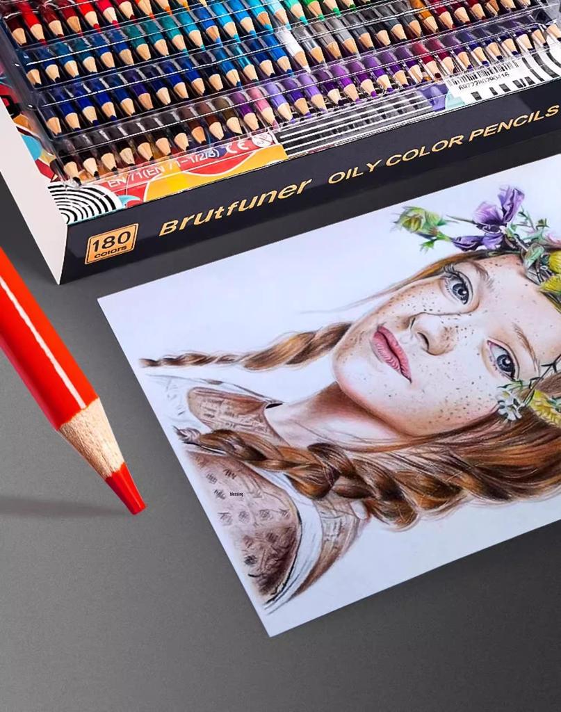 Cross-border Brutfuner 180 Oil-Based Non-Water-Soluble Colored Pencils for Art and Graffiti Drawing.