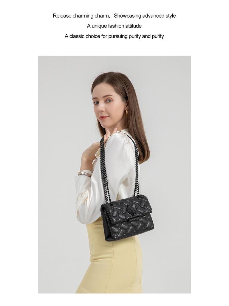 2025 Minimalist Black Eagle Crossbody Chain Bag