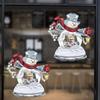 Snowman Santa Claus Wall Clings Stickers Music Box Christmas Stickers Window Glass Decor Waterproof Decals