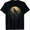 Zwarte Kraai Raaf Vogel Silhouet Unisex T-shirt S-5XL