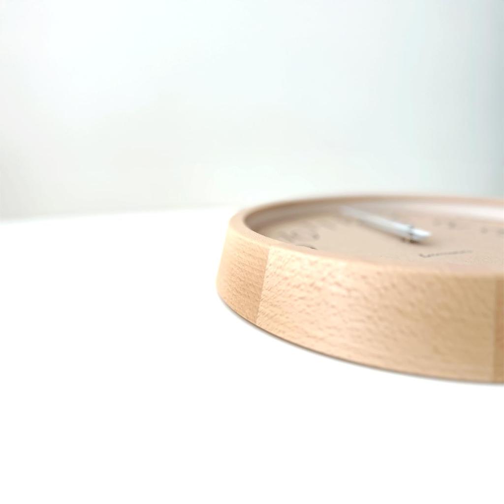 KATOMOKU muku clock 2, natural, km-45NARC, wall clock with continuous second hand, 30.6cm diameter (radio-controlled clock)