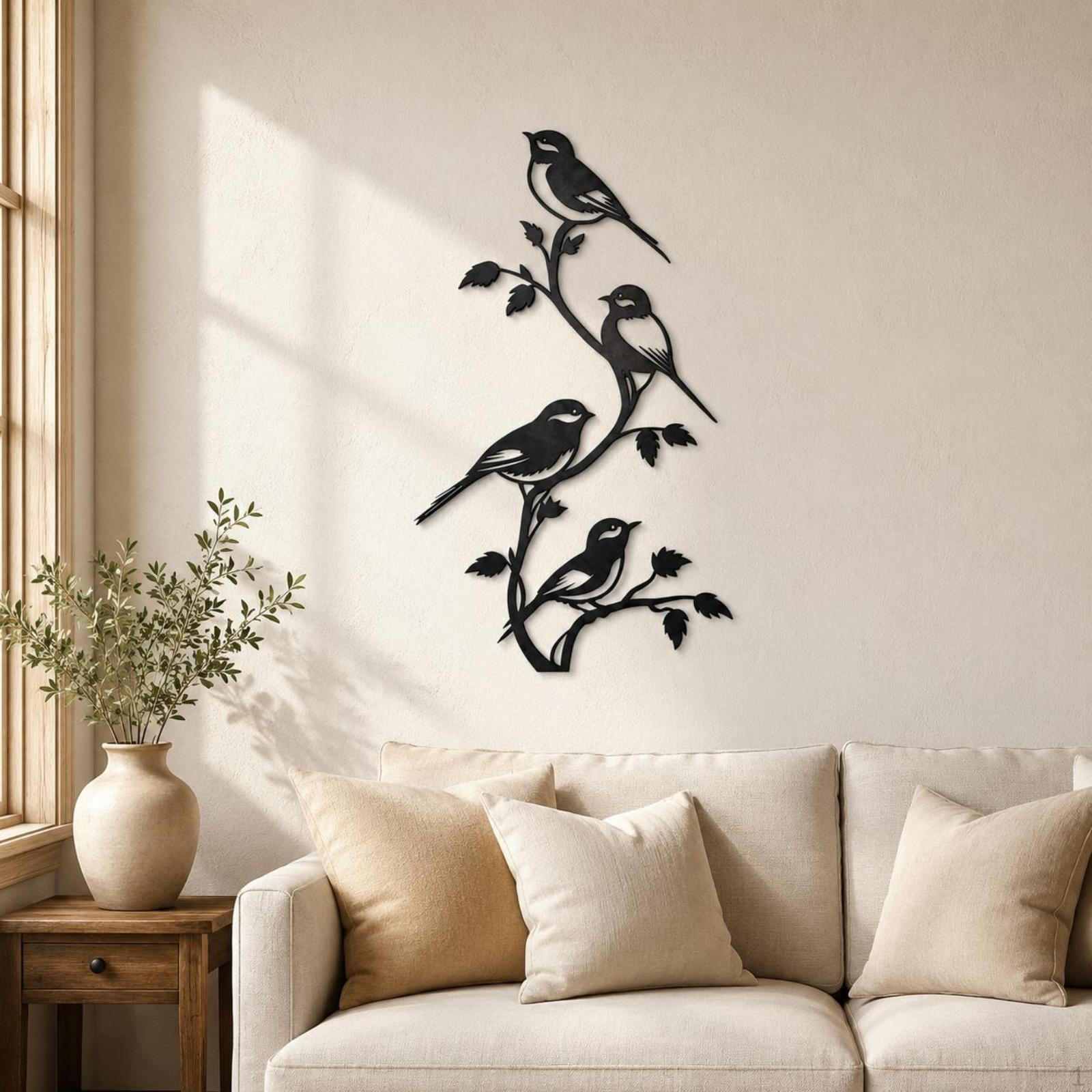 Bird and Foliage Wall Decoration Silhouette Avian Art Openwork
