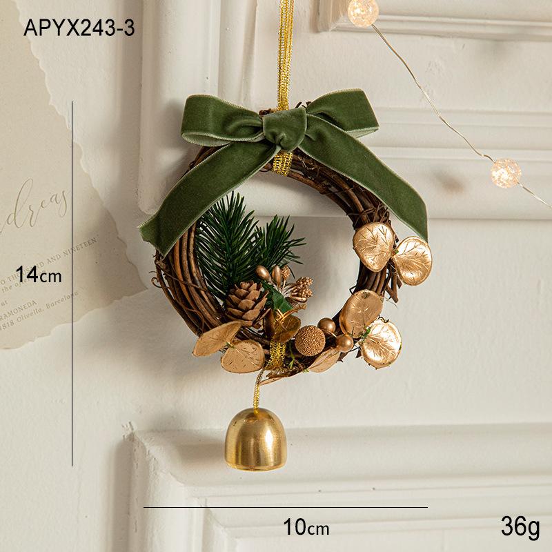 Christmas pendant small bell velvet bow Christmas tree pine cone scene decoration supplies decorative small pendant