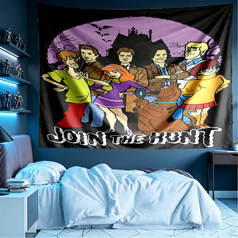 Scooby Print Tapestry, Lightweight Wall Hanging, for Bedroom, Dorm, Living Room, Home Art Decor, Birthday Christmas Gift for Friends