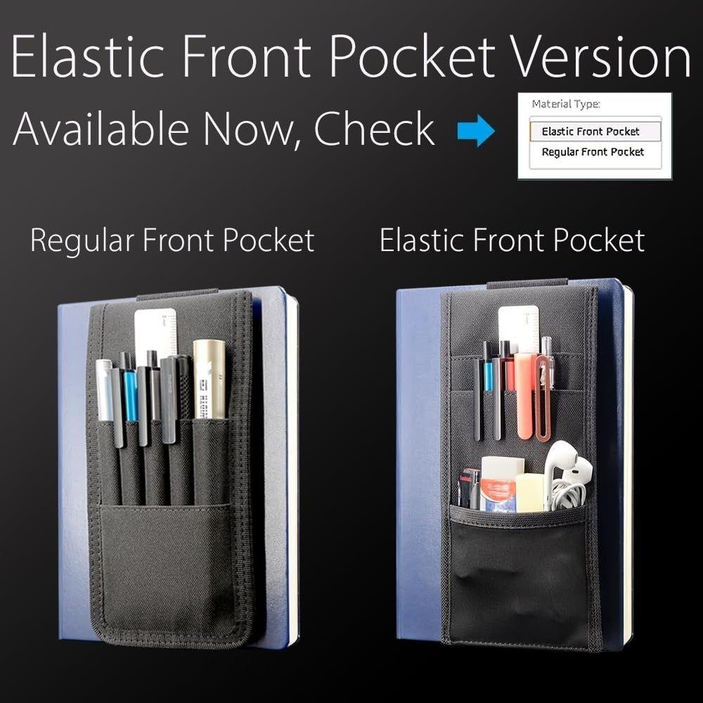 Detachable Pen Sleeve Case Adjustable Hard Cover Journals Pen Holder for Books Binders