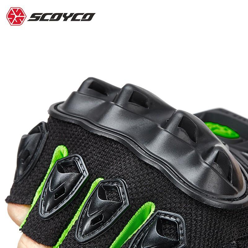 Scoyco MC29D Half-Finger Motorcycle Gloves Summer Riding Breathable Knit Protective Gear In Red Blue Black Green M L XL