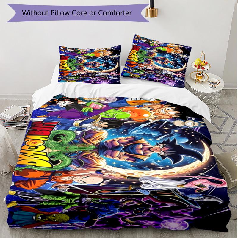 3pcs Duvet Cover Set (1*Duvet Cover + 2*Pillowcase, Without Core), DRAGON BALL Print Soft All‑Season Bedding Set, Home Bedroom Decor Gift