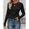 Women Collage Pullover Long Sleeved Round Neck Slim Fit Women's T-shirt