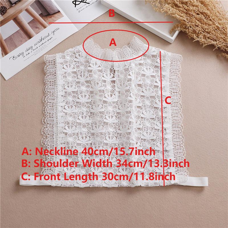 Perfect Match Elegant Lace Floral False Collar Womens Stand Half Shirt Detachable Collar Removable Decorative Collar For Girls Sweaters