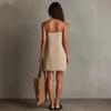 Women Short Dress Summer Fringed Deep V Neck Sleeveless Slip Dress Casual Loose Boho Beach Spaghetti Strap Above Knee Mini Dress