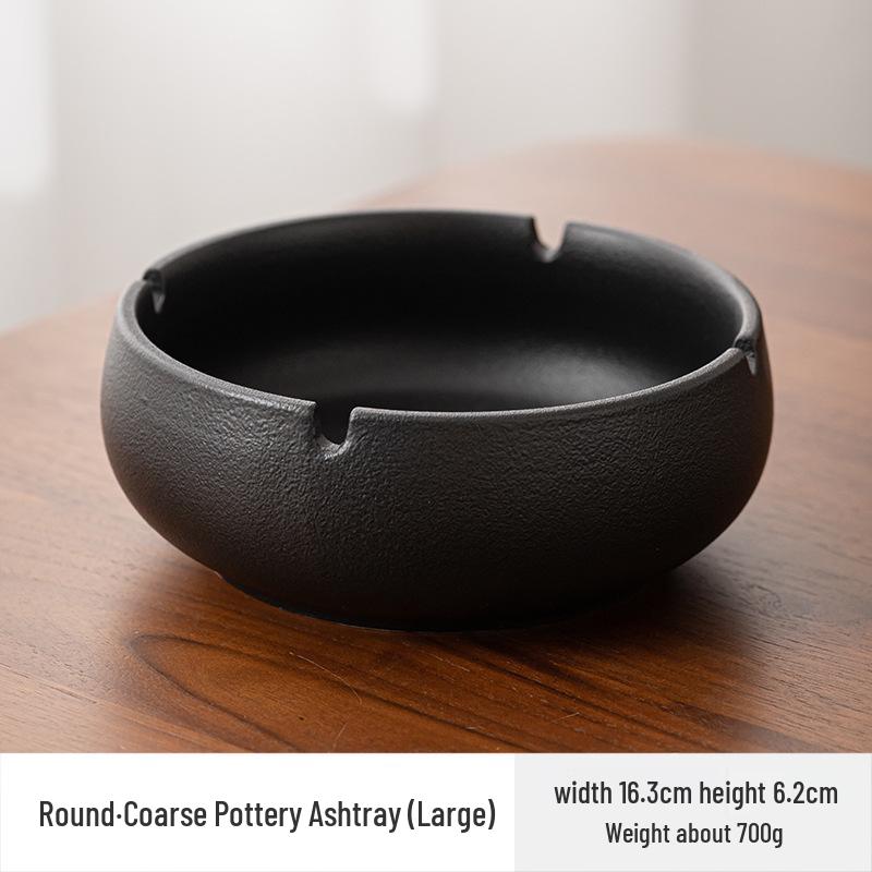 Large Ceramic Ashtray for Tea Room, Living Room, or Office - Chinese Style, Anti-Fly Design