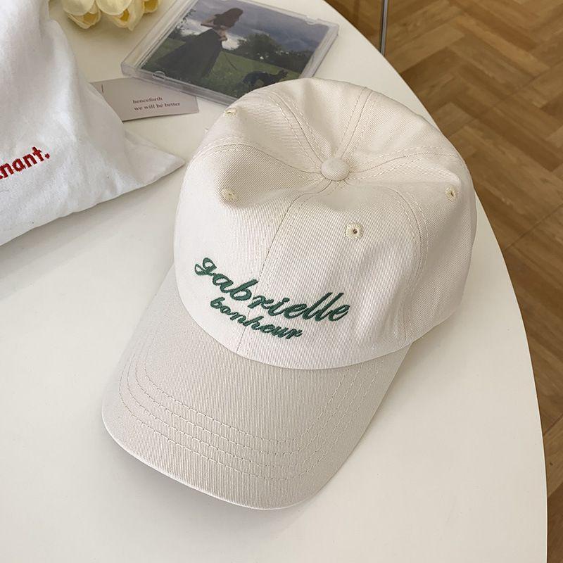 

Internet Hot New Letters Embroidered Peaked Cap Women s Summer Outdoor Sun Protection Casual Sun-Proof Soft Top Baseball Hat Men s Fashion Beige Adjustable