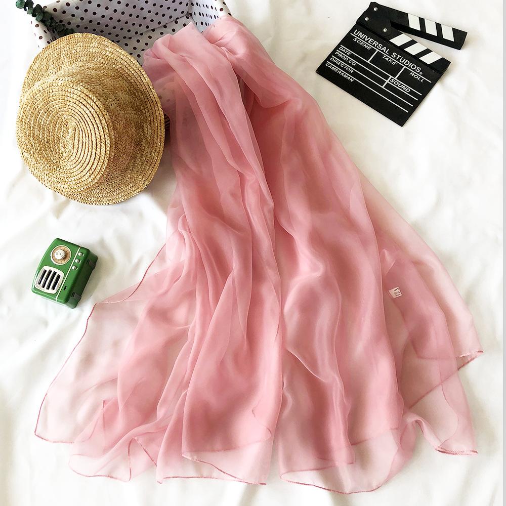 Summer And Spring Sunscreen Beach Scarf Women's Soft Imitation Silk Scarf Korean Design Soft Air Conditioning Scarves