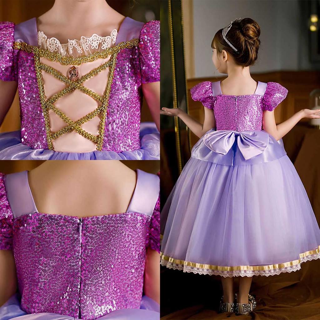 Cinderella Princess Rapunzel Robe Set for Princess Halloween Christmas Birthday E0284 [monoii] Dress, Kids, Costume, Children's Cosplay, Costume,
