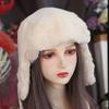 Windproof Winter Pilot Hat Solid Color Women Plush Hat Retro Ear Protective Hat  Cycling