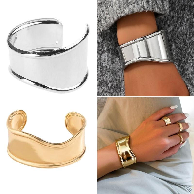 Fashionable Wide Opening Bracelet Irregular Bracelet Irregular Shape Wristlet Unique Wide Cuff Bracelet for Women Girls