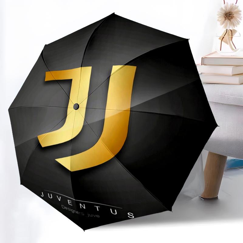 1pz Robusto Ombrello Automatico a 8 Stecche, Ombrello del Juventus Football Club, Stampato Digitalmente, Ombrello Pieghevole per Uso Esterno in Movimento