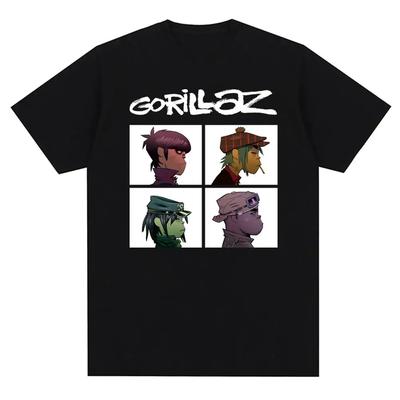 Hudební skupina Gorillazs Punk Rockový potisk Tričko 90s Ležérní móda Krátký rukáv Nadměrné tričko Unisex Harajuku Letní trička