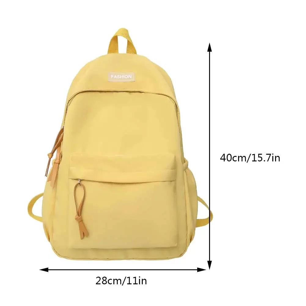 Large Capacity Women Backpack Travel Bags Casual Nylon Student School Bags Solid Color Fashion Bags for Women Girls Bookbags
