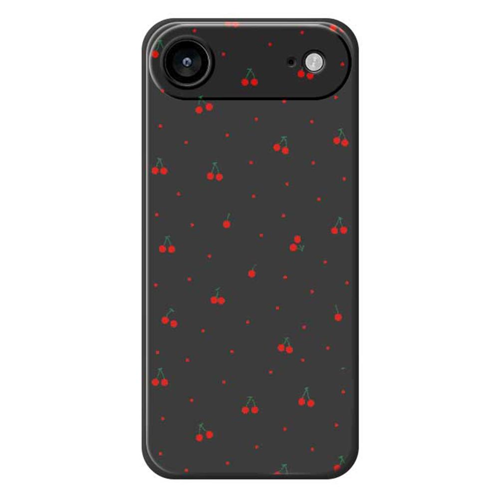 For iPhone 17 Air Case Red Cherry Pattern Printing Straight Edge TPU Phone Back Cover