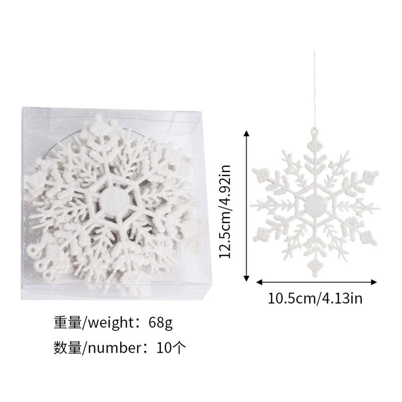 Weiße glitzernde Schneeflocken Weihnachtsdekoration Weihnachtsbaumhänger Elch-Ornamente Neujahrsgeschenke 2025 Party Heim Zimmer Statue Dekor