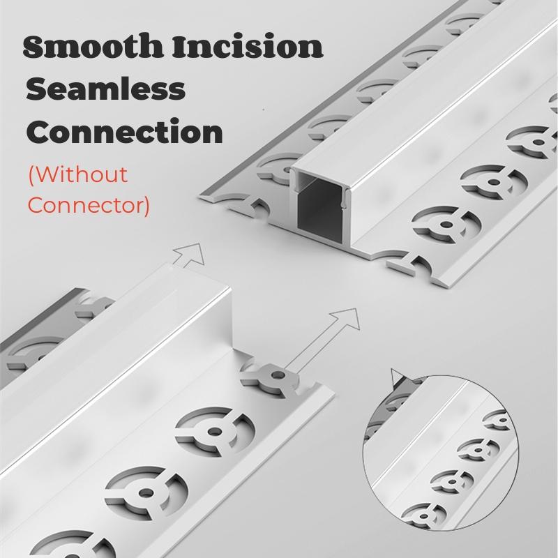 0.5m/1m Embedded Frameless LED Aluminum Profile Ceiling Backlight Channel Black Diffuser Floor Wall Decor Linear Bar Strip Light